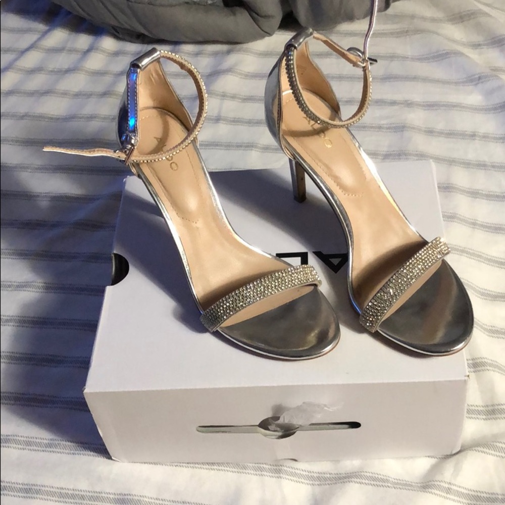 6.5 silver high heels